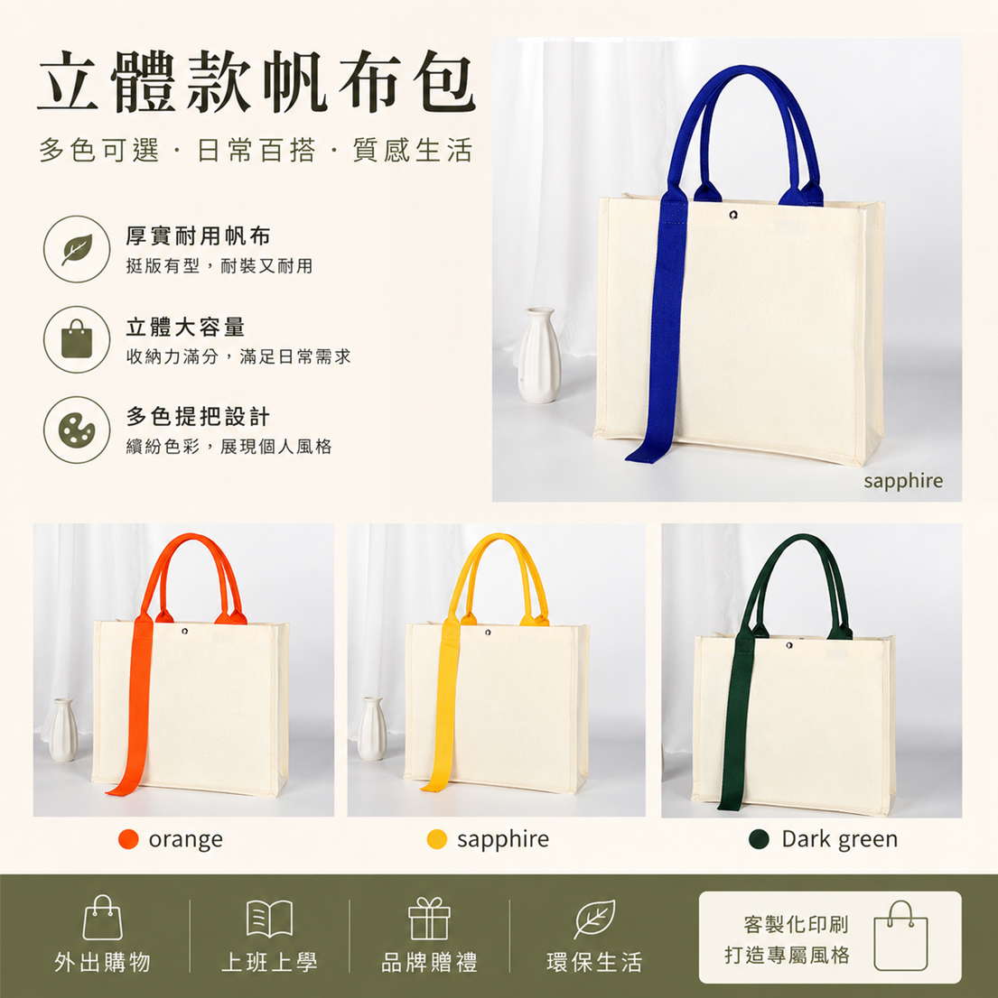 新品帆布包推薦款式 10｜可客製印刷與訂製
